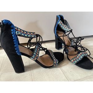 Sandal Heels w, ankle wrap size 10